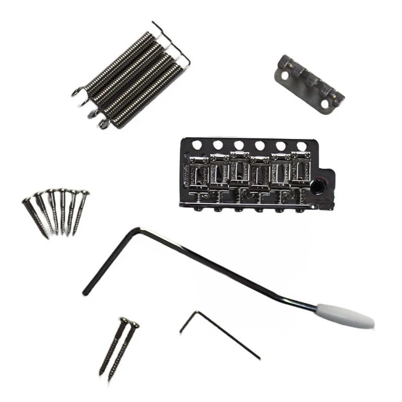 Wilkinson Classic ST Style Complete 6-point Tremolo Bridge in Chrome with Steel Block - Image 3