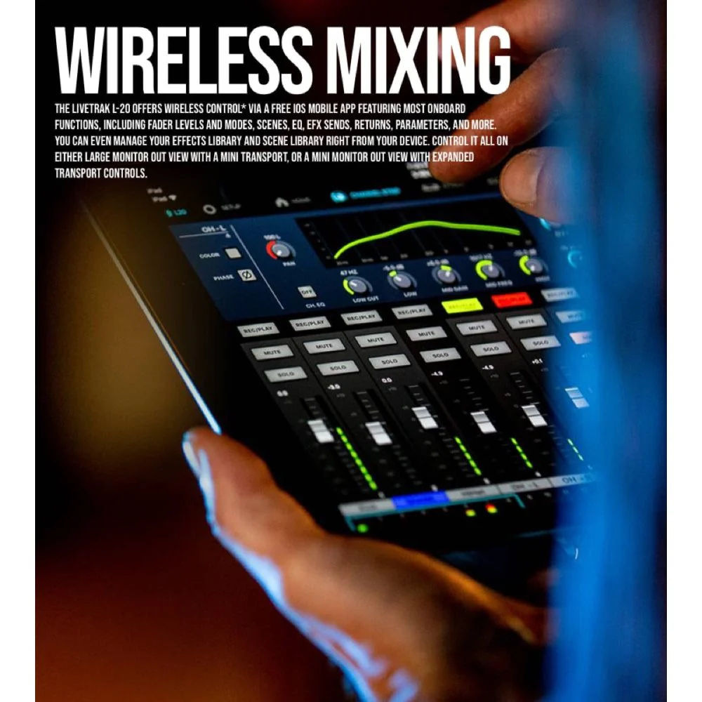 Zoom LiveTrak L-20 20Ch Digital Mixer / Recorder 22-in / 4-out USB Audio Interface - Image 6