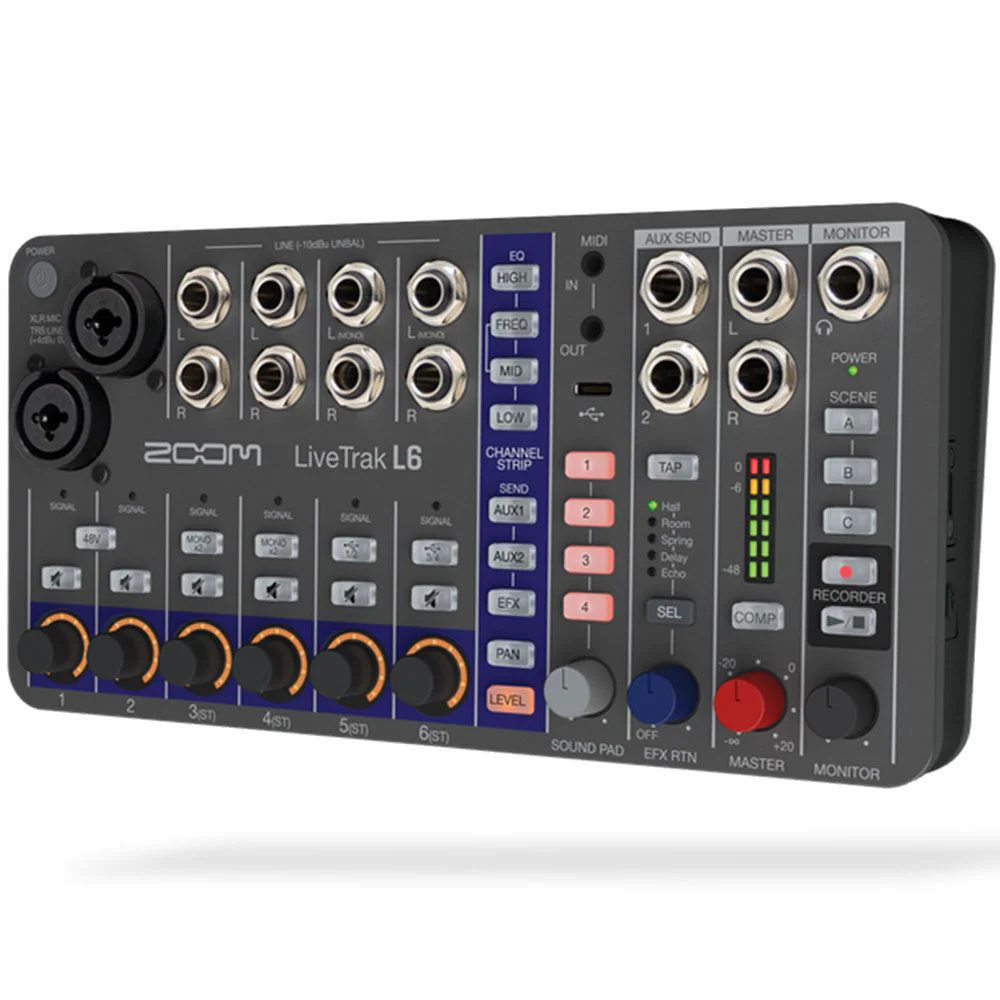 Zoom LiveTrak L6 Portable 10 Ch Digital Mixer & 32bit Float Multitrack Recorder - Image 3
