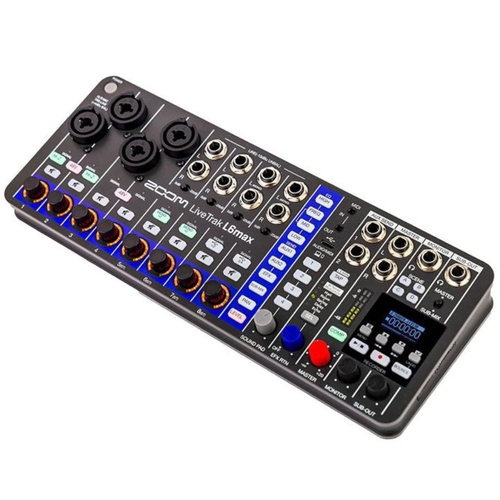 Zoom LiveTrak L6 MAX Portable 12 Ch Digital Mixer & 32bit Float Multitrack Recorder - Image 3